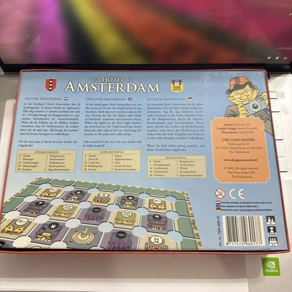 Hotel Amsterdam By The Game Master~Hans Van Tol~Very Rare~Unused Open Box